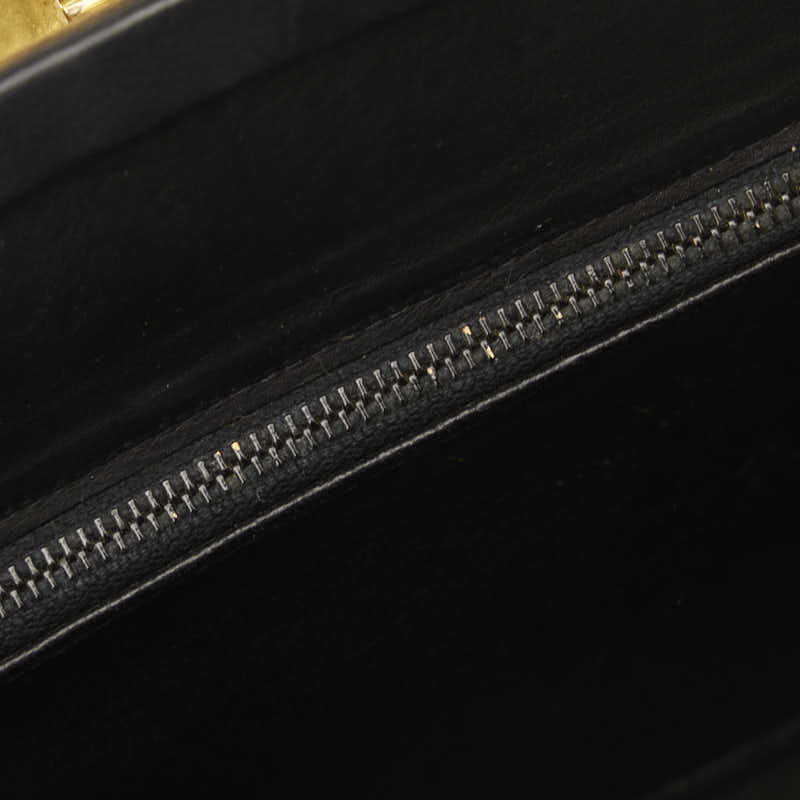 Celine Chain Shoulder Bag Black Gold Sweater Leather  Celine
