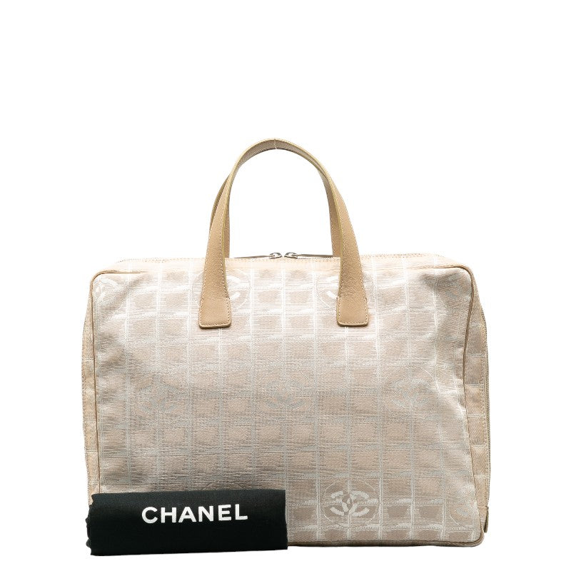Chanel New Label Line Handbags Business Bag Briefcase Beige Canvas Leather Ladies CHANEL