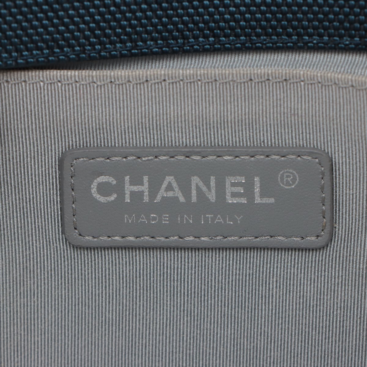 CHANEL Boy Chain Shoulder Bag in Nylon Navy Pink