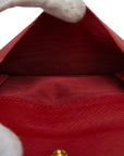 PRADA Prada Sapphiano Three Folded Wallet Leather Red  Frog