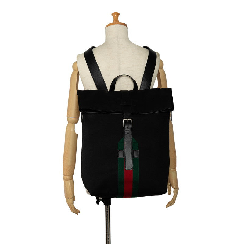 Gucci 337075 Lux Daypack Canvas/Leather Black Multicolor Men&#39;s