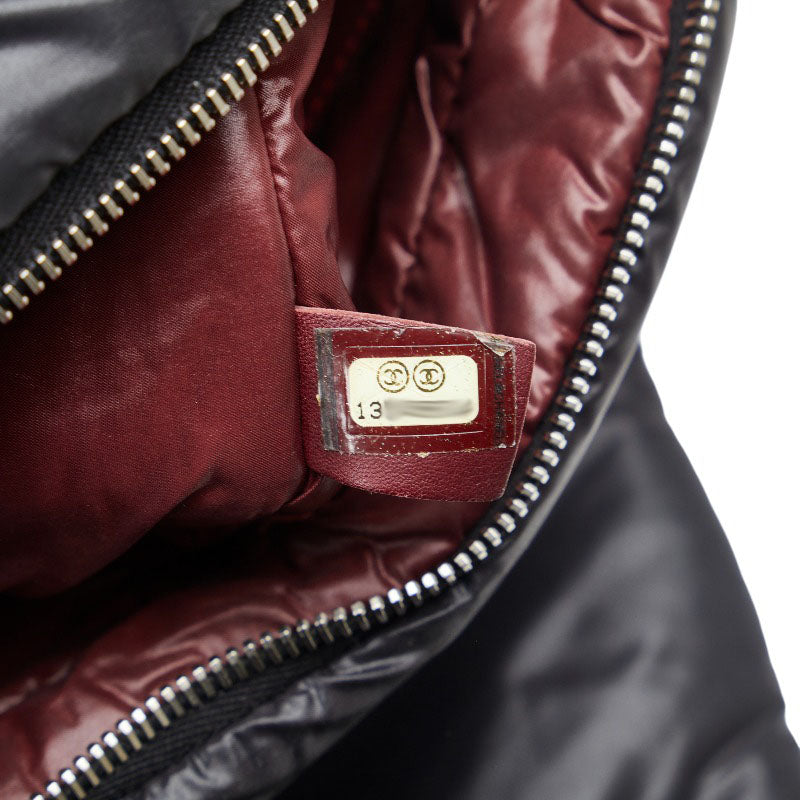 Chanel Coconut Mattress Small Messenger Slipper Shoulder Bag A48616 Black Nylon Ladies CHANEL