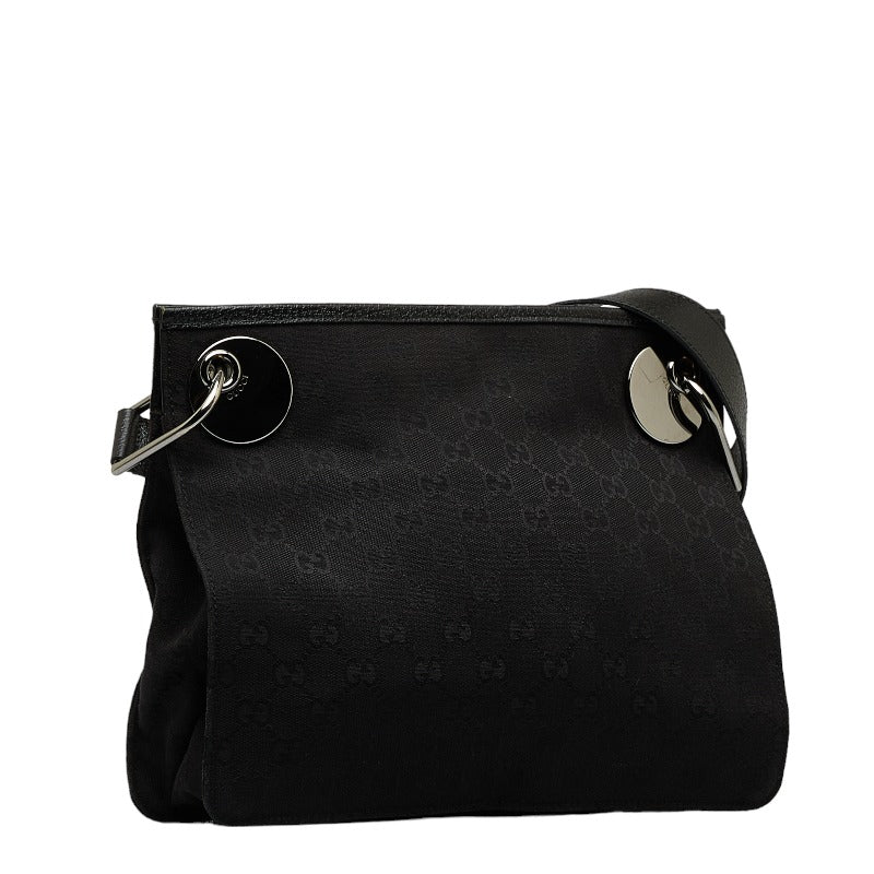 Gucci GG Canvas  Shoulder Bag 120841 Black Canvas Leather Ladies Gucci