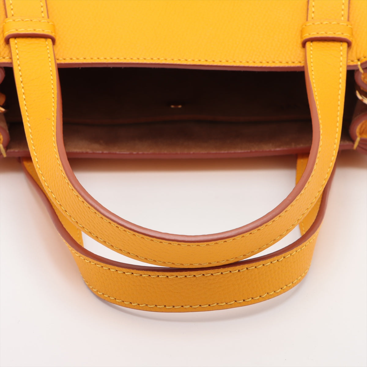 LOEWE Gate Top Handle Mini Handbag in Leather Yellow