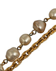 Chanel Coco Long Chain Necklace Gold White Mackie Pearl  Chanel