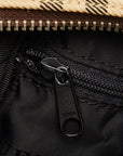 Burberry Noneva Check Handbag Beige Brown Canvas Leather
