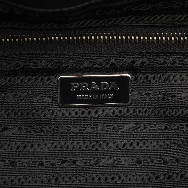 PRADA Prada Sidro Logo Plate Shoulder Bag Nylon/Laser Black 【Classic】 Ladies Eve 【Ginzo Paris】