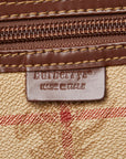 Burberry Nova Check Shadow Horse Boston Bag 2WAY Beige Brown PVC Leather Men Burberry