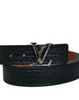 Louis Vuitton Trio Bracelet M6018E Black Silver Leather  Louis Vuitton