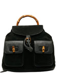 Gucci Bamboo Lock Backpack 003 2058 0016 Black Leather   Gucci