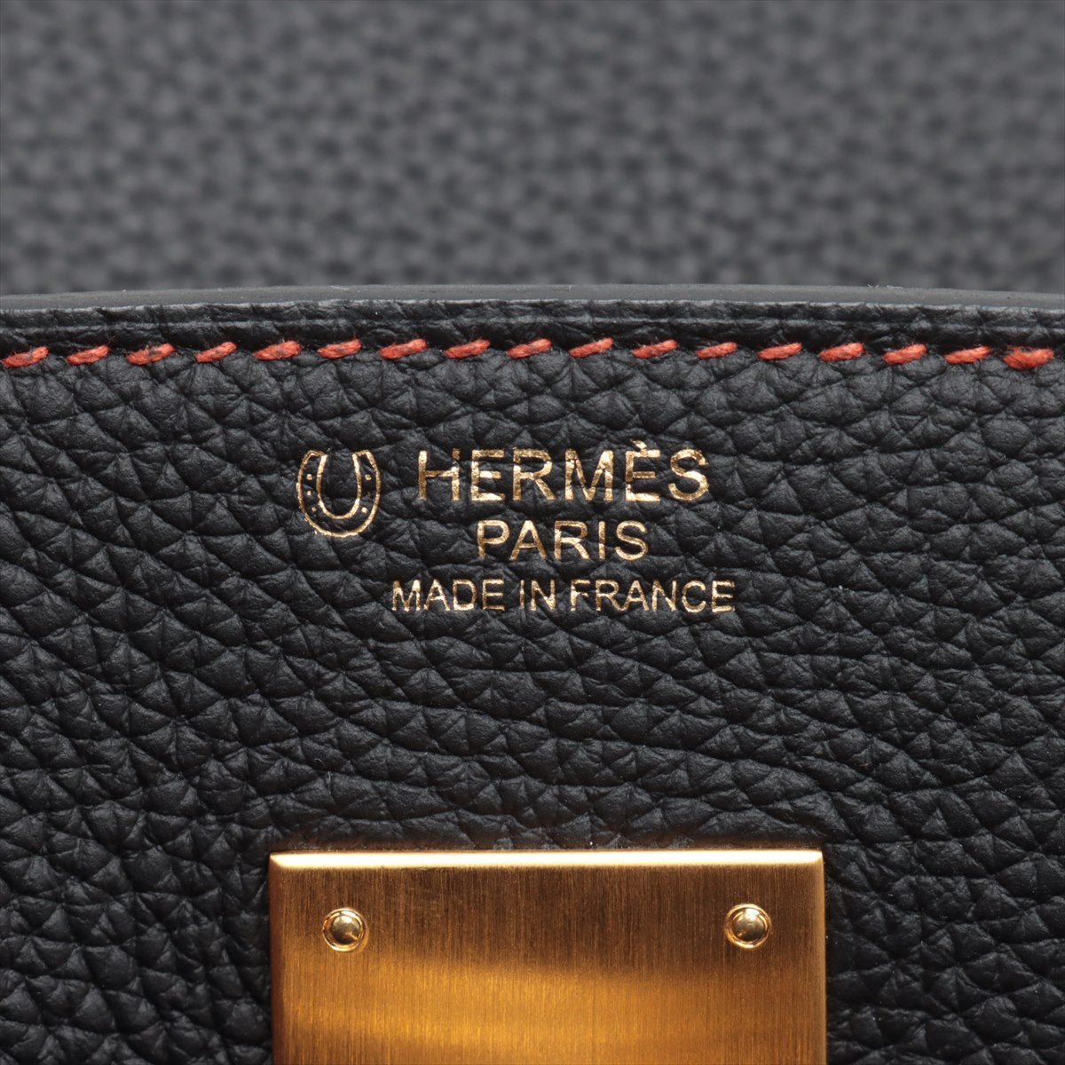 Hermes Bur 30 Togo Vermilion Matt Gold  D:2019