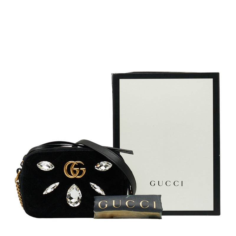 GUCCI Gucci GG Marmont 448065 Shoulder Bag White/Leather Black Ladies Gucci