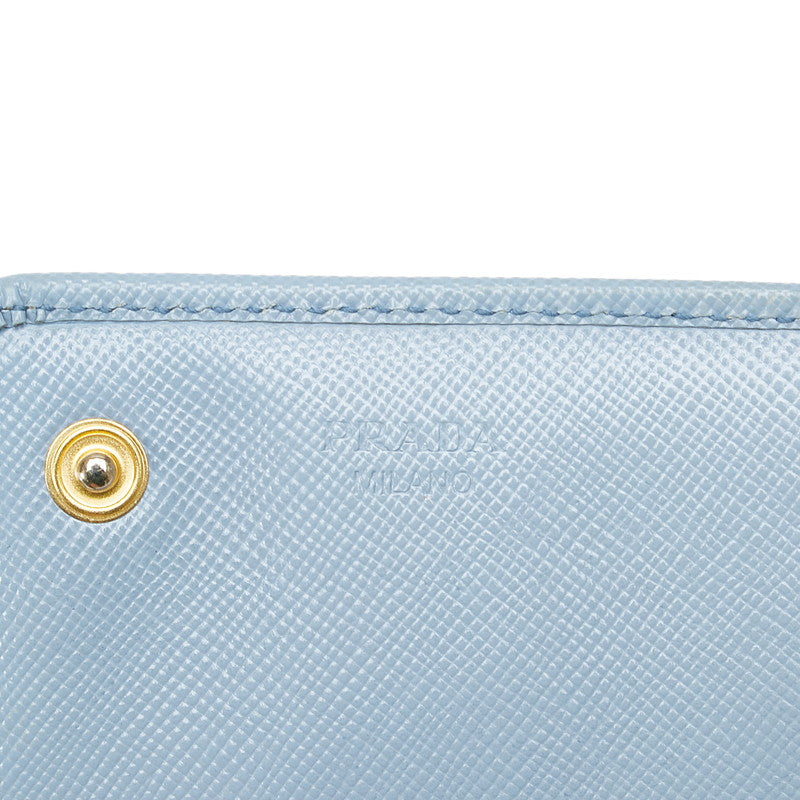 Prada Sapphiano Long Wallet Light Blue Leather Ladies Prada