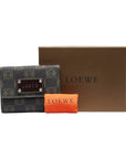 LOEWE LOEWE Anagram Three Folded Wallet PVC/Leather Brown Black  Eve