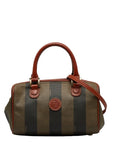 Fendi Vintage Mini Handbag Shoulder Bags 2WAY Brown PVC Leather Ladies