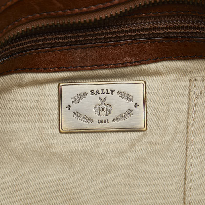 BALLY Shoulder Bag Leather Brown Ladies Paris