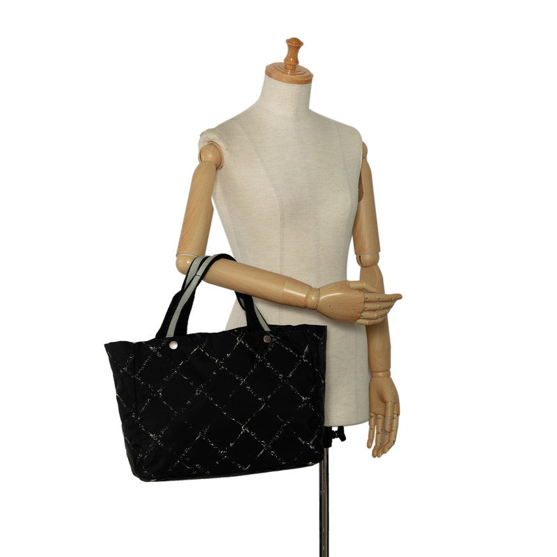 Chanel Handbags Nylon Black Multicolor Ladies Paris