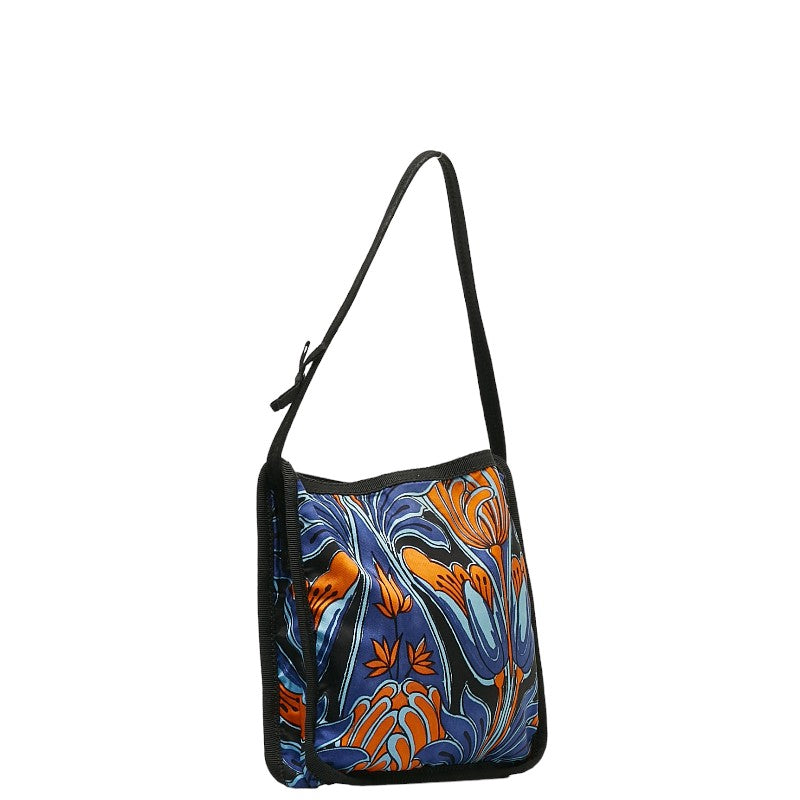 Prada Flower Shoulder Bag Blue Orange Nylon  Prada