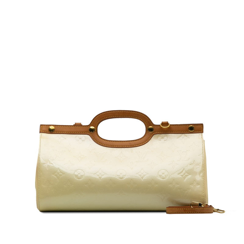 Louis Vuitton Monogram Verney Rocksbury Drive Handbag 2WAY M91374 Pearl White Patent Leather Lady Louis Vuitton