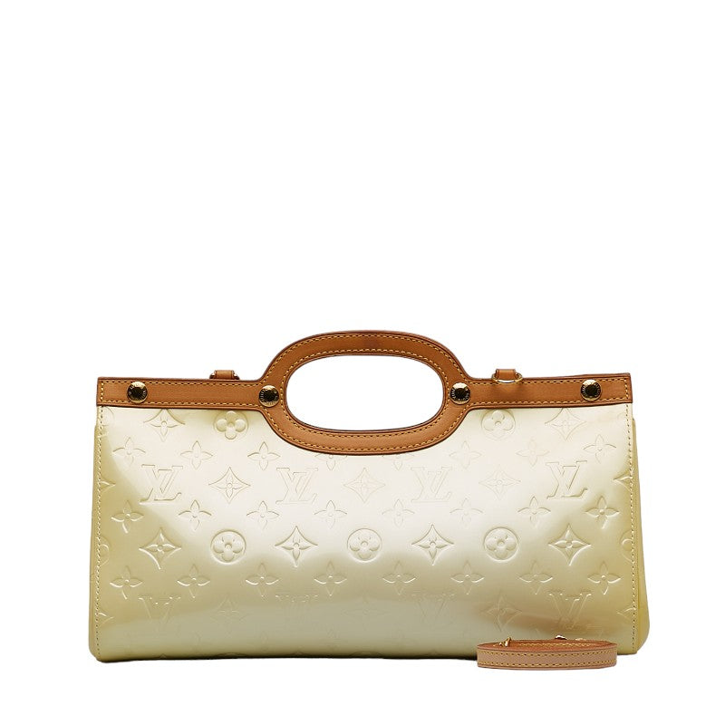 Louis Vuitton Rocksbury Drive Handbag in Monogram Veris M91374 Pearl Yellow Patent Leather