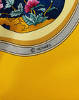 Hermes Carré 90 Quimporte Le Flacon Perfume Bottle carf Yellow Multicolor Silk  Hermes