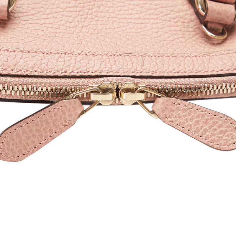Gucci Interlocking Handbag Shoulder Bag 2WAY 449661 Pink Leather Lady Gucci
