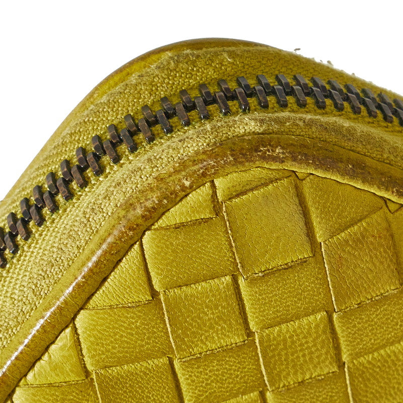 Bottega Veneta Intrecciato Long Wallet in Leather Yellow Ladies