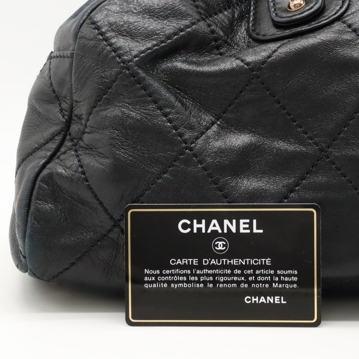 CHANEL Chanel Cocomark Mini Boston  Bag Shoulder  Shoulder Tooth Black Black Black Blumin