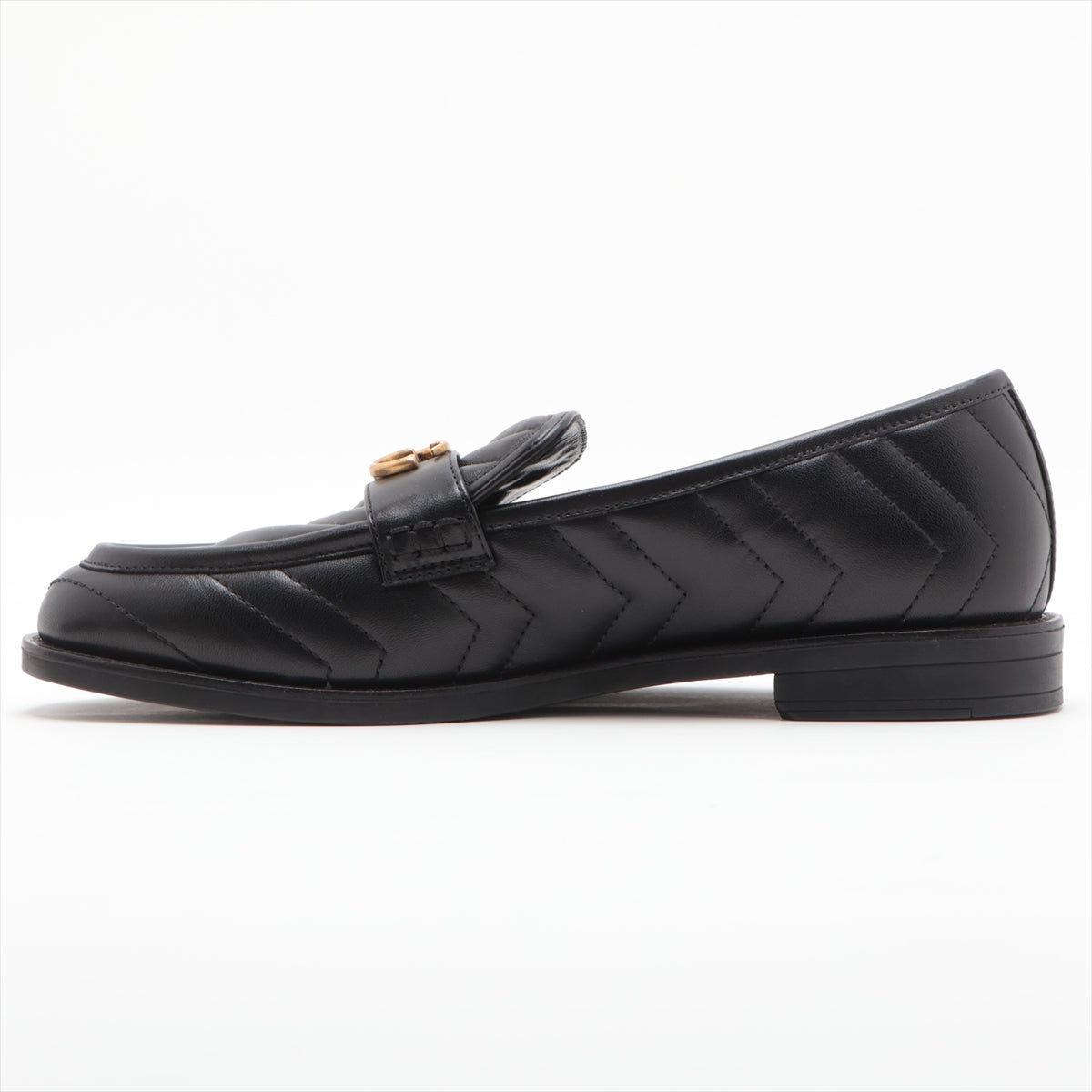 Gucci GG Marmont Leather Shoes 38  Black 670399