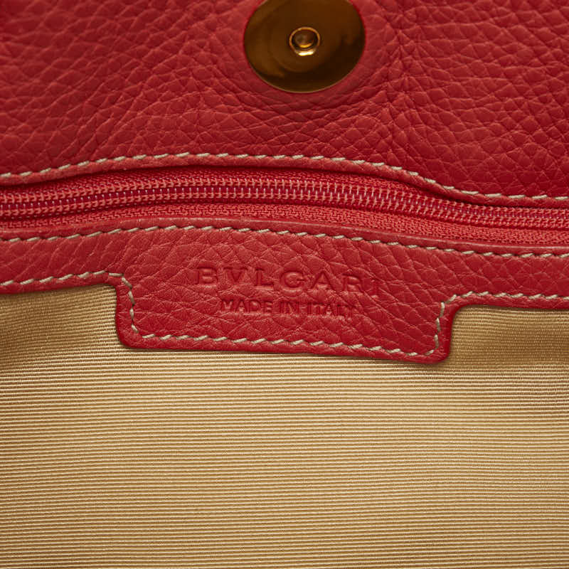 Logomania  Bag Shoulder Bag 2WAY Beige Multicolor Canvas Leather Ladies BVLGARI