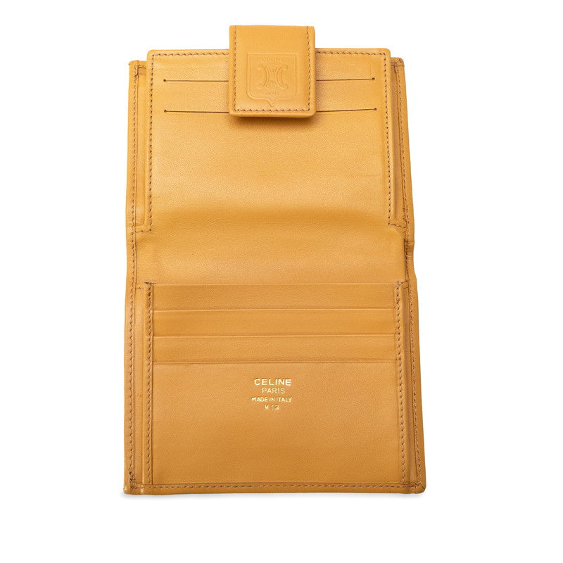 Celine Macadame Double Folded Wallet Brown PVC Leather  Celine