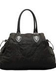 Fendi Zucca Handbag 8BN158 Black Canvas Leather Ladies Fendi