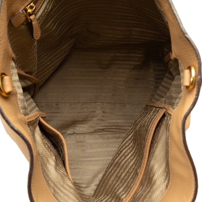 Prada Shoulder Bag Handbag 2WAY Beige Leather  Prada