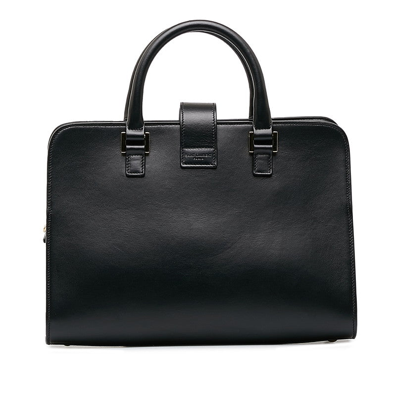 Saint Laurent Business Bag in Calf Leather Black 672667
