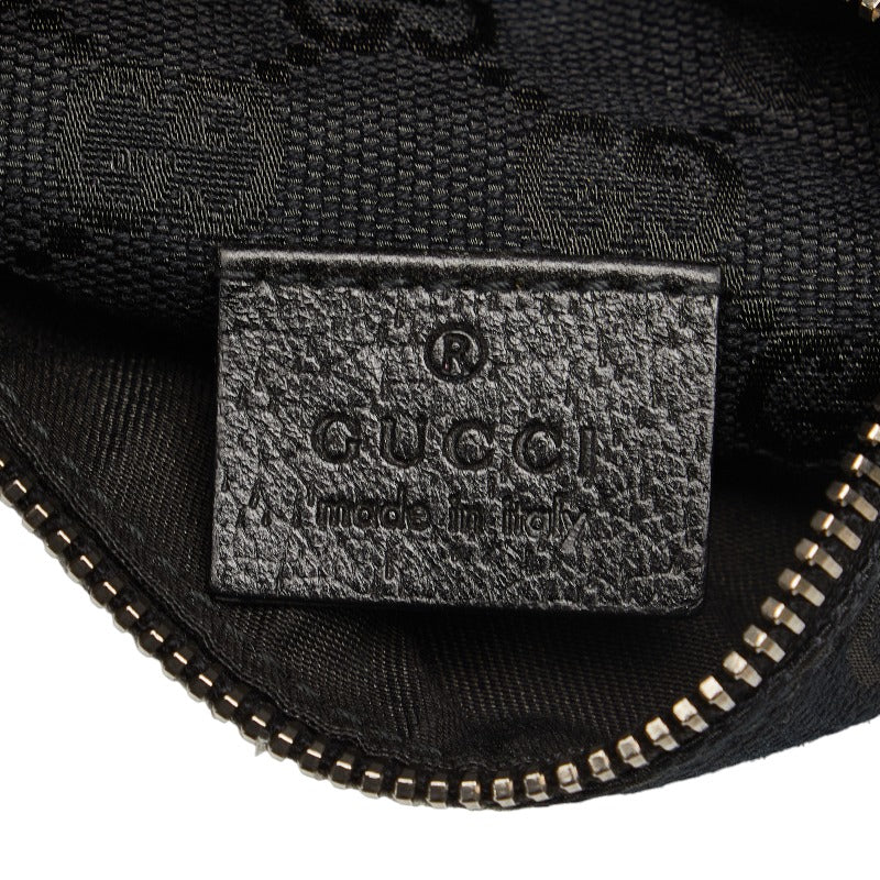 Gucci GG canvas vest bag body bag 28566 black canvas leather ladies Gucci