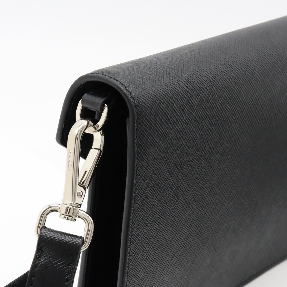 PRADA Mini Envelope Bag Shoulder Bag 2WAY Saffiano Black 1BP020