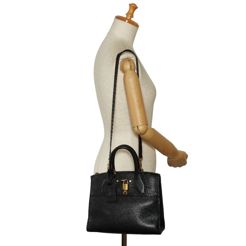 LOUIS VUITTON City Timer PM Handbag 2WAY M51028 Noir Black Leather