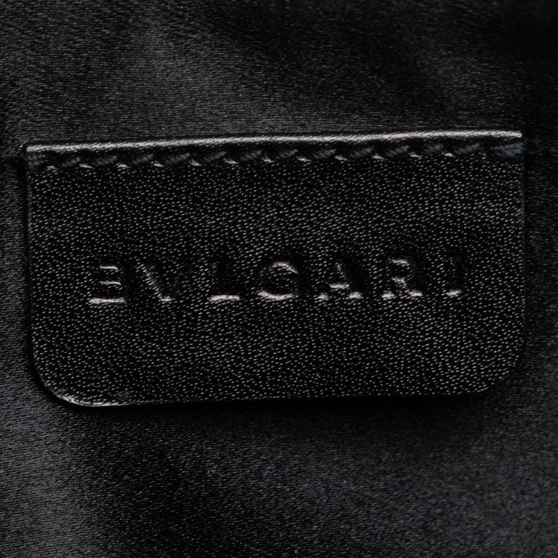 Bulgarian Logomania Shoulder Bag Accessory Pocket Naïve Black Canvas Leather Ladies BVLGARI 【Middle East】 Nizhny Novgorod Happy Market Shop