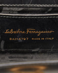 Salvatore Ferragamo Gancini Shoulder Bag in Black Leather