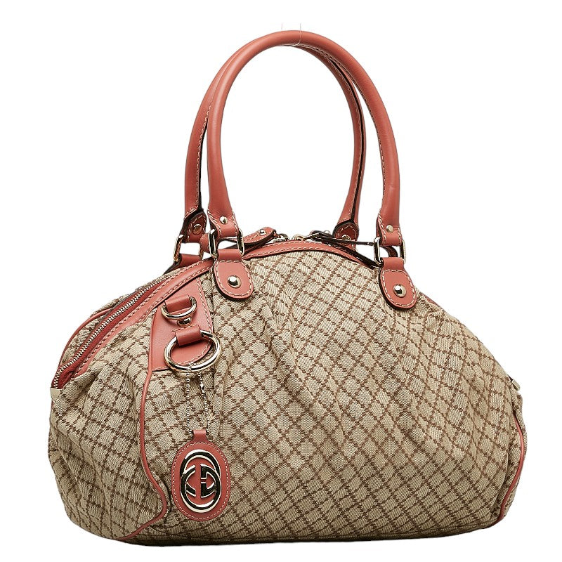 Gucci Diamond  Handbags Shoulder Bag 2WAY 223974 Pink Brown Canvas Leather  Gucci