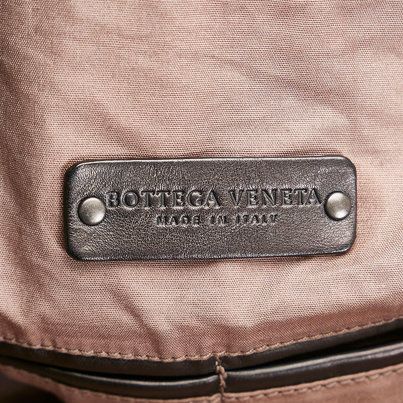 Bottega Veneta Spin-Naker Big One-Shooter 244903 Dark Brown Black Nylon Leather Men BOTTEGAVENETA