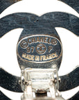 Chanel Vintage Cocomark Whiteboard Rock Earring Silver Metal  Chanel