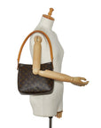 Louis Vuitton Monogram Looping MM Shoulder Bag M51146 Brown PVC Leather Lady Louis Vuitton