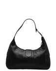 One-Shoulder Bag Handbag Black Silver Leather Ladies BVLGARI