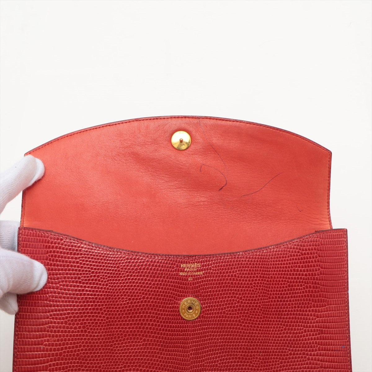 Hermès Vintage Reserve Cratch Bag Red Gold Gold  V: 1992