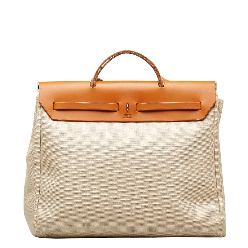 Hermes Herbag MM Handbag Shoulder Bag Canvas Leather
