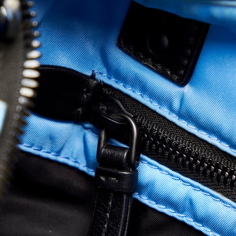 PRADA Prada Bomber Handbags Nylon/Laser Blue Black Ladies