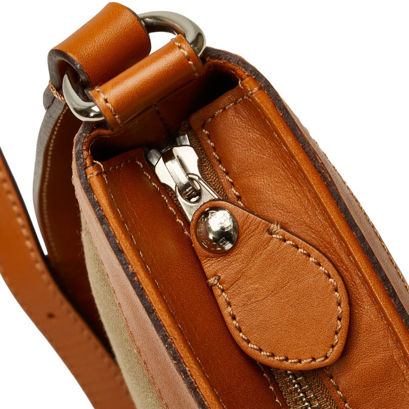 Burberry Vintage Crossbody Bag Satchel Brown Canvas Leather