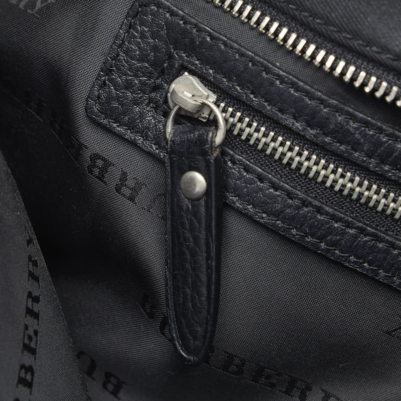 Burberry Noneva Check  Handbag Black Leather
