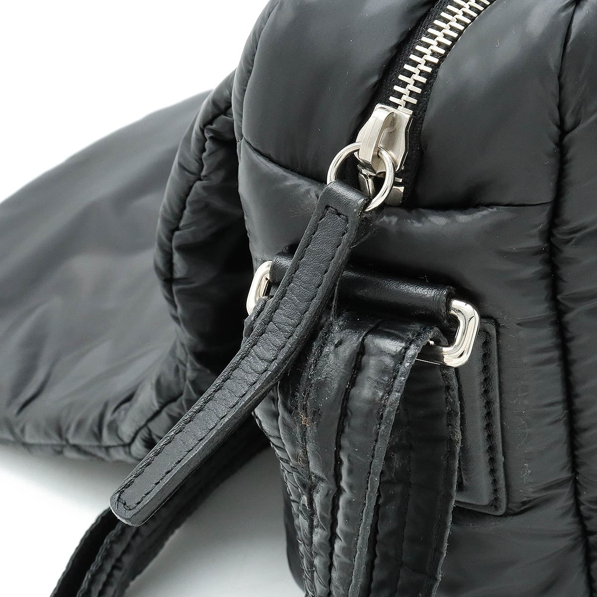 CHANEL Chanel Coconut Mattress Small Messenger Shoulder Bag Sloping Nylon Black Black Silver Gold A48616